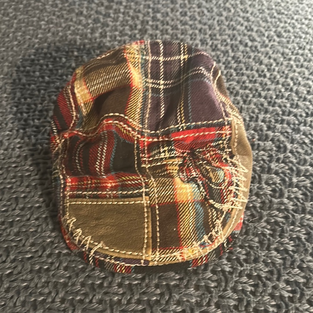 True Religion Plaid Patchwork Cap